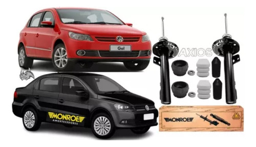 Par Amortecedor Dianteiro Gol G5 G6 G7 Voyage + Kit Axios