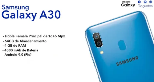 Samsung Galaxy A30 64 Gb Azul Nuevos Y Sellados