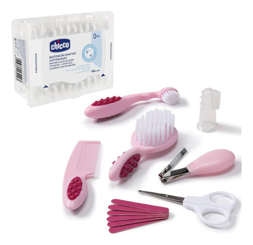 Kit Higiene Bebê Rosa + Hastes Flexíveis - Safety & Chicco