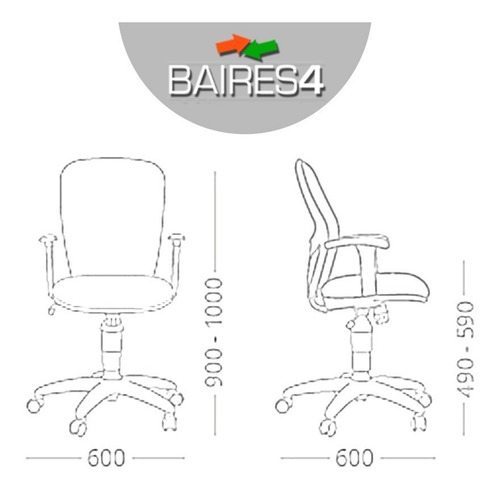 Silla Sillon Oficina Escritorio Patas Brazos Cromado Mesh