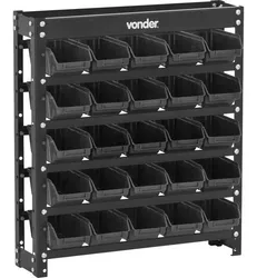 Comprar Estante Metálica Vonder Com 25 Gavetas Plásticas N°3 - Preto no Mercado Livre