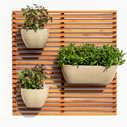 Imagen 4 de 10 de Maceta De Pared Colgante Plástico 46 × 17cm Recoleccion Agua