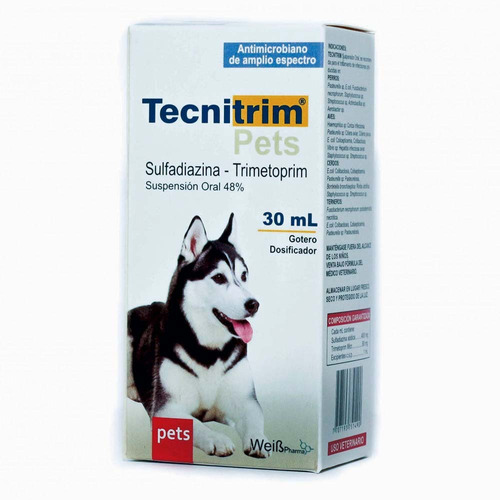Antibacteriano Amplio Espectro Tecnitrim Pets Perros 30 Ml
