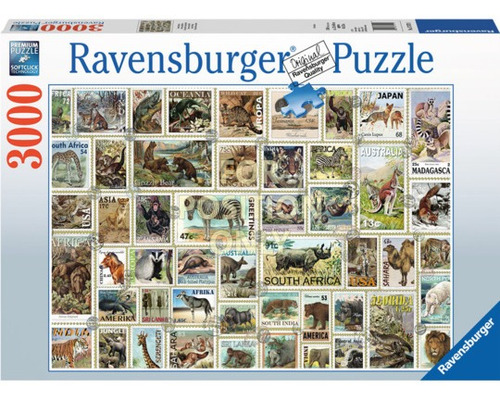 Timbres Postales Animales Puzzle 3000 Pz Ravensburger 121x80