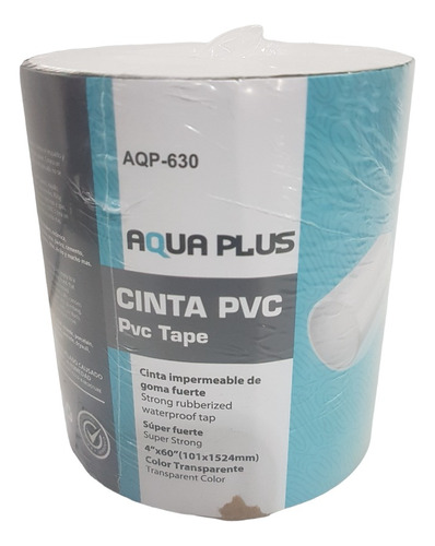 Cinta Impermeable Transparente Pvc 4pulgx60puLG Aqua Plus