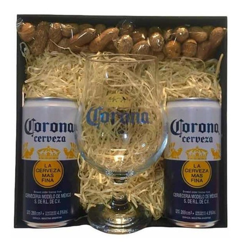 Cerveza Corona 269ml X2 + Copa Corona + Mani - Perez Tienda