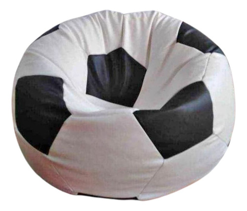 Puff Modelo Pelota Colores Blanco Con Negro De 1 Mt X 1 Mt