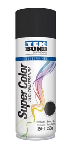 Tinta Spray Preto Fosco Alta Temp 350ml Tekbond 23371006900