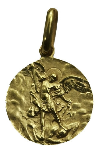 Medalla Oro 10k San Miguel Arcángel #1148 Bautizo Comunión 