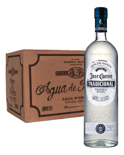 Pack 24 Agua De Piedra Con Gas 360 Ml + Tequila Jose Cuervot