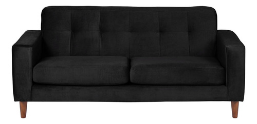 Sofa Salerno 2c Tela  Velvet  Negro