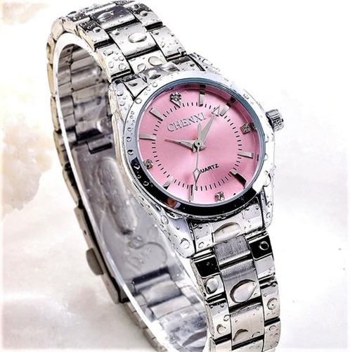 #1 Reloj Petit Diamond Dama Mujer Ctra Agua Acero Inoxidable