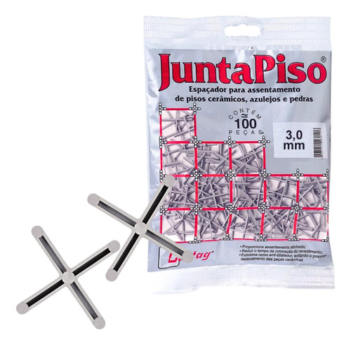 Espaçador Juntapiso 3mm Cortag C/ 100 Unidades