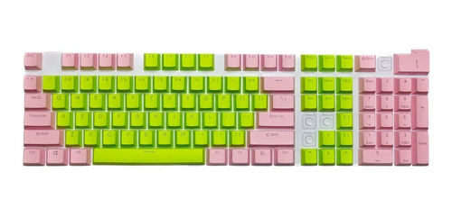 Keycaps Set Color Rosado Pastel + Verde