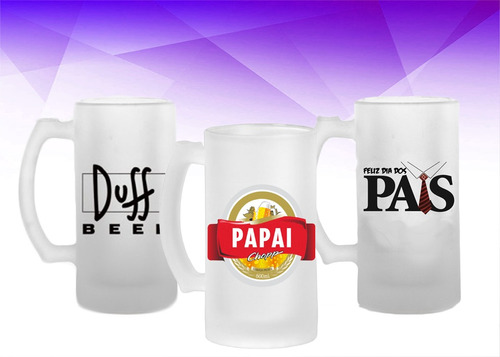 Caneca Chopp Vidro Fosco Personalizada 475ml - 10uni