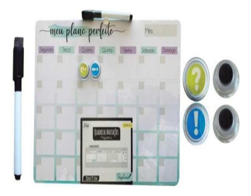 Lousa Magnetica Planejamento Mensal Quadro Planner Semanal