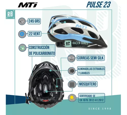 Casco Ciclismo Bicicleta Mti Pulse 23 - Racer Bikes