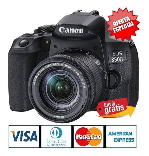 Imagen 1 de 8 de Camara Canon 850d T8i +lente 18.55m 24,1 Mpx 4k Wifi Tactil