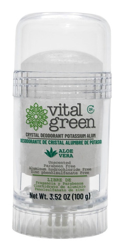 Vital Green Desodorante Cristal Con Aloe 100gr (paq 1 Und)