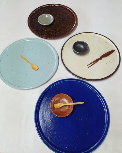 Imagen 8 de 9 de Platos Redondos 30cm Cerámica Gres Vajilla Restaurante
