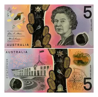 Grr-billete De Australia 5 Dollars 2016 - Plástico