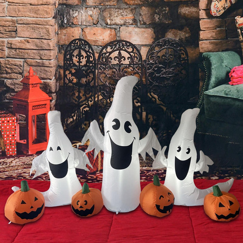 Calabaza Inflable De Halloween Decorativa Terrible Lámpara