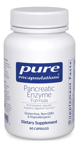 Fórmula De Enzimas Pancreáticas Pure Encapsulations 60 Cáps