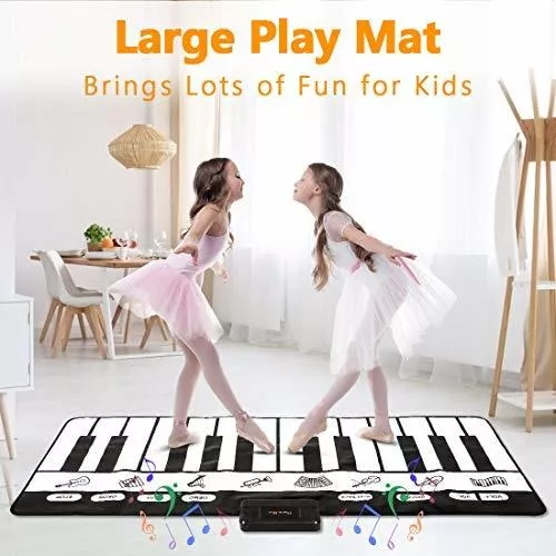 179x72cm Grande Piano Musical Jogando Esteira 24 Teclas Piso