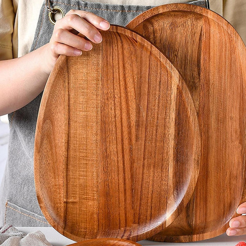 Plato De Postre De Madera, Plato De Frutos Secos, Comida Par