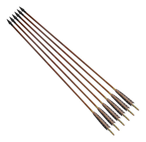 Flechas De Bambú 33 8mm Acero Para Arco Largo Recurve Color