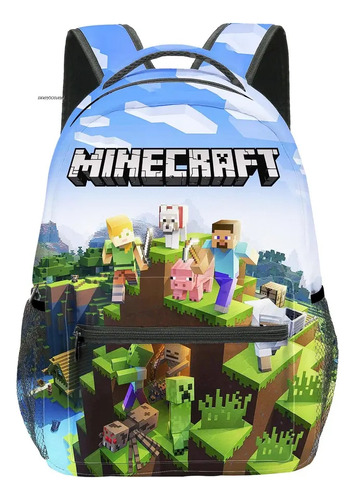 Mochila Minecraft Para Niño Escolar Backpack Videojuego