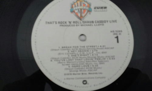 Lp Shaun Cassidy Live Thats Rock N Roll Encart Imp Usa (Usado)