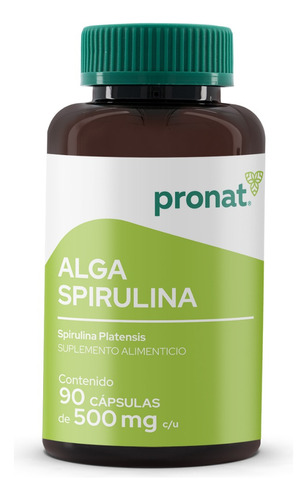 Alga Espirulina Spirulina Organica 90 Capsulas - Pronat Sabor Na