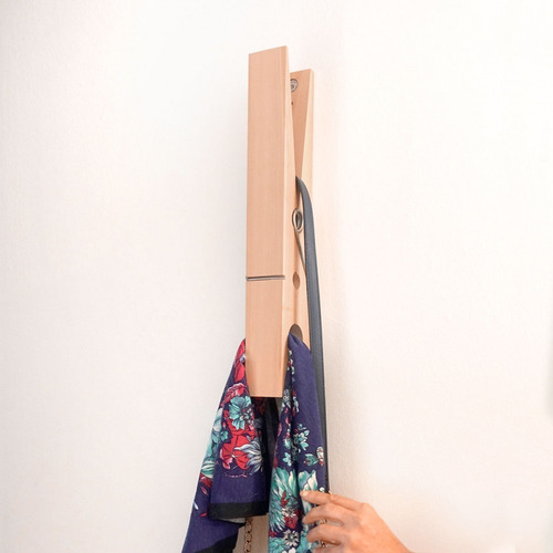 Imagen 3 de 10 de Perchero De Pared Broche Madera