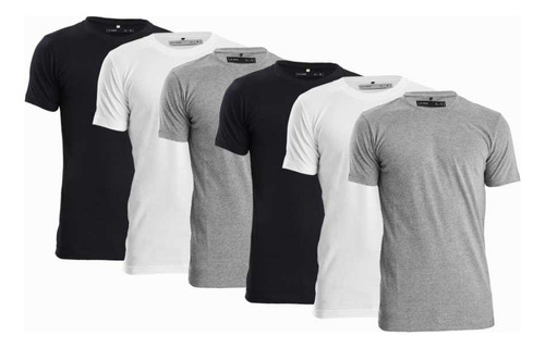 Pack X6 Remeras Basicas Slim Fit Algodon Esmerilado El Don