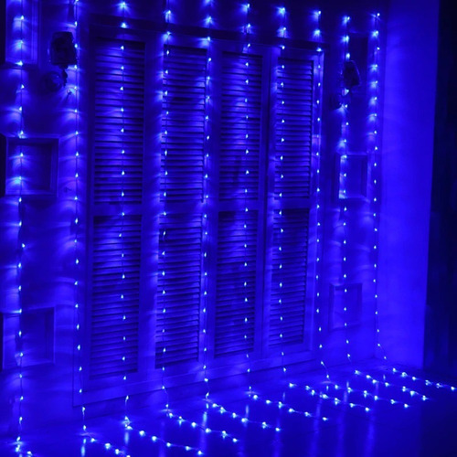 Cortina 800 Led 5x2 Mts Azul Cascada Matrimonios Eventos