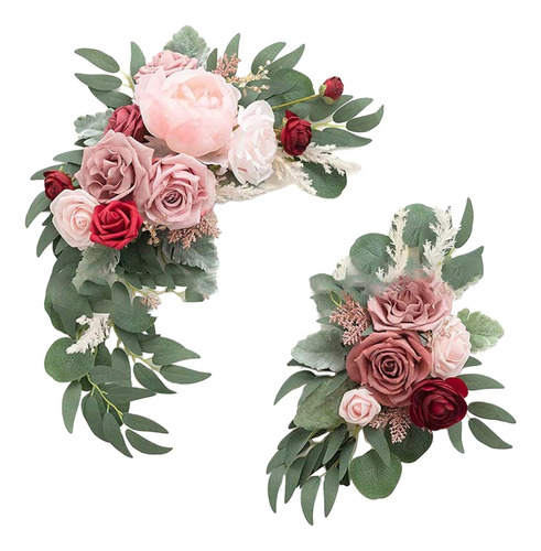 Hojas Botín De Flores Artificiales Para 4 Vino Rosado Tinto