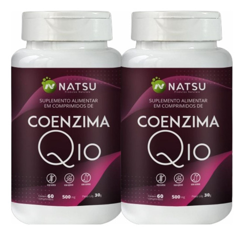 2x Coenzima Q10 Vitamina E Magnésio Cálcio 120comprimidos