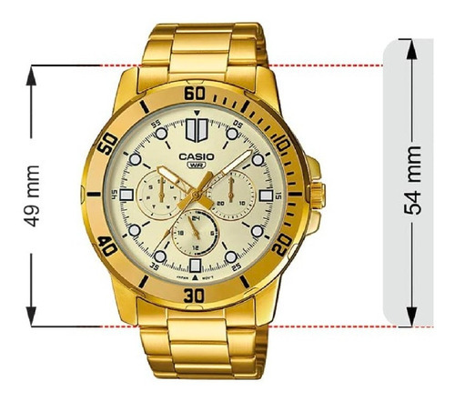 Reloj Hombre Casio Mtp-vd300g-1e Dorado Análogo / Color Del Fondo Negro