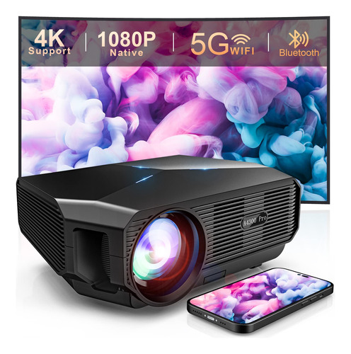 Proyector Nativo 1080p Con Wifi Y Bluetooth, Amlink 5g Wifi