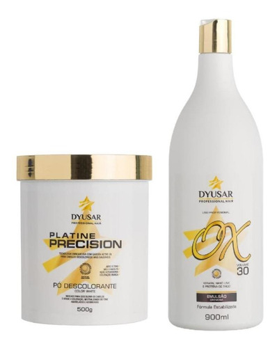Kit Pó Platine Precision White + Ox 30 Volumes Dyusar Tom 10