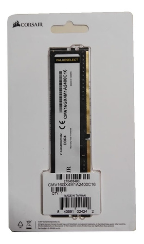 Memoria Ram Value Select 16gb Corsair Cmv16gx4m1a2400c16