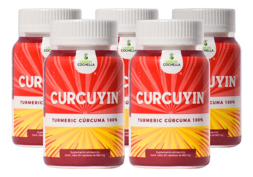 Kit De 5 Curcuyin Tumeric Curcuma Sabor Sin Sabor