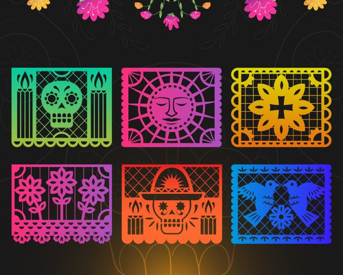 Vector Papel Picado Para Cameo Y Cricut Svg,dxf