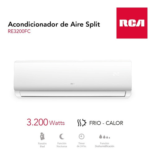 Aire acondicionado RCA split frío/calor 2752 frigorías blanco 220V RE3200FC