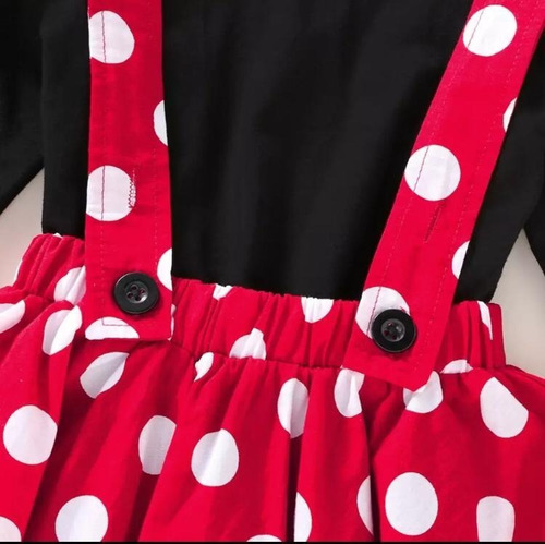 Imagem 5 de 10 de Conjunto Infantil Minnie Menina Saia + Blusa Pronta Entrega