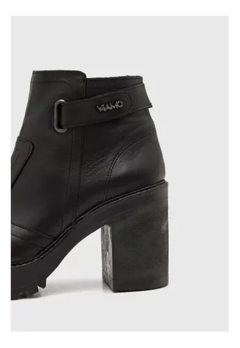 Botinetas Viamo Linde Cuero Vacuno Plataforma Y Taco
