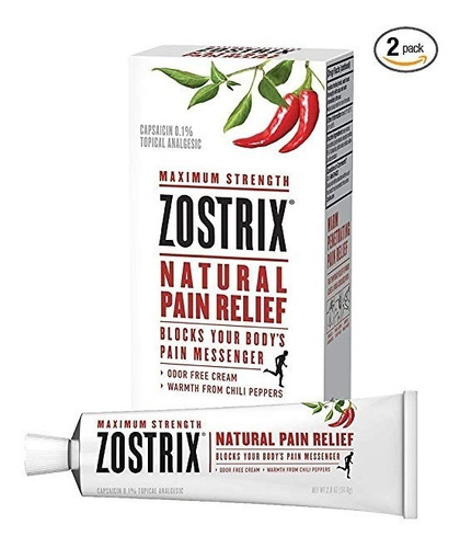 Zostrix Del Dolor Natural Crema Alivio Maximum Strength, 2 O