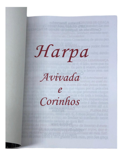 Harpa Cristã Avivada E Corinhos - Tradicional Branca - Letra Tamanho Grande Gigante Com Capa Brochura Flexível Refrão Vermelho