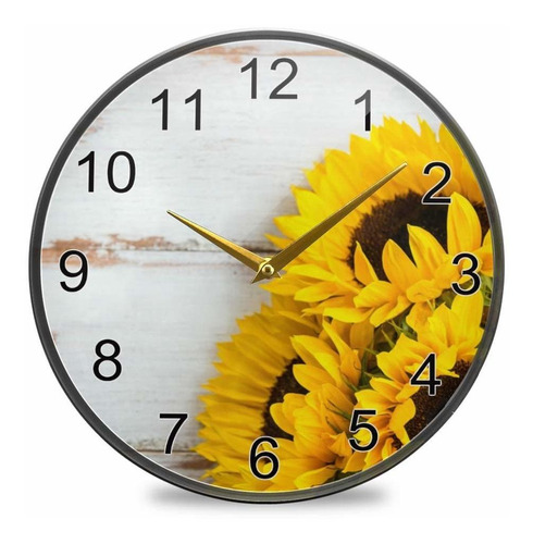 Reloj De Pared Rústico Con Diseño De Girasol Y Prima ...